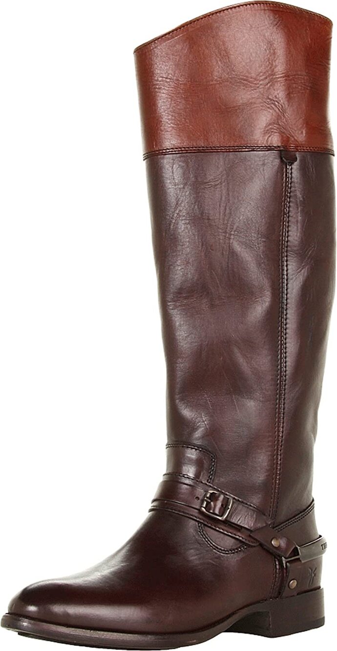 FRYE Lindsay Spur Boot Dark Brown Multi Smooth Full Grain NWT 6.5